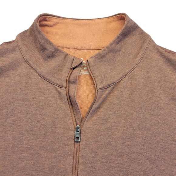 Prana Sweater Mens Large Maroon Quarter Zip Mock Neck Pull Over With Thumb Holes - Picture 7 of 11